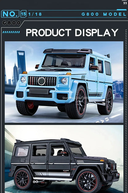 G800 Model Car 1:18 Alloy Diecast Metal Off-Road Vehicles Collection With Sound & Light Toy Cars Gift Series