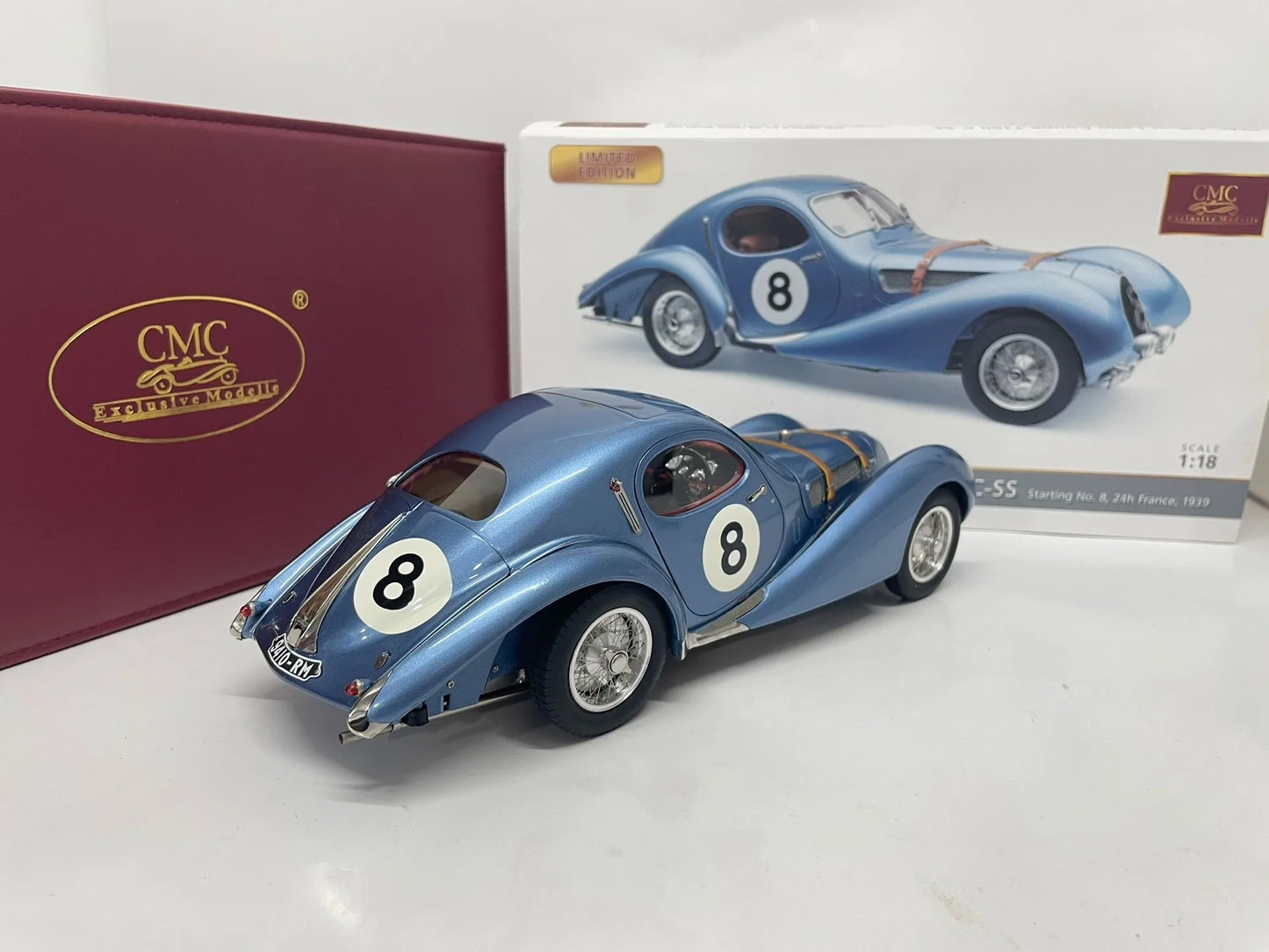 CMC 1:18 Talbot Lago Coupe T150 1939 #8 Simulation Limited Edition All Open Alloy Metal Static Car Model Toy Gift