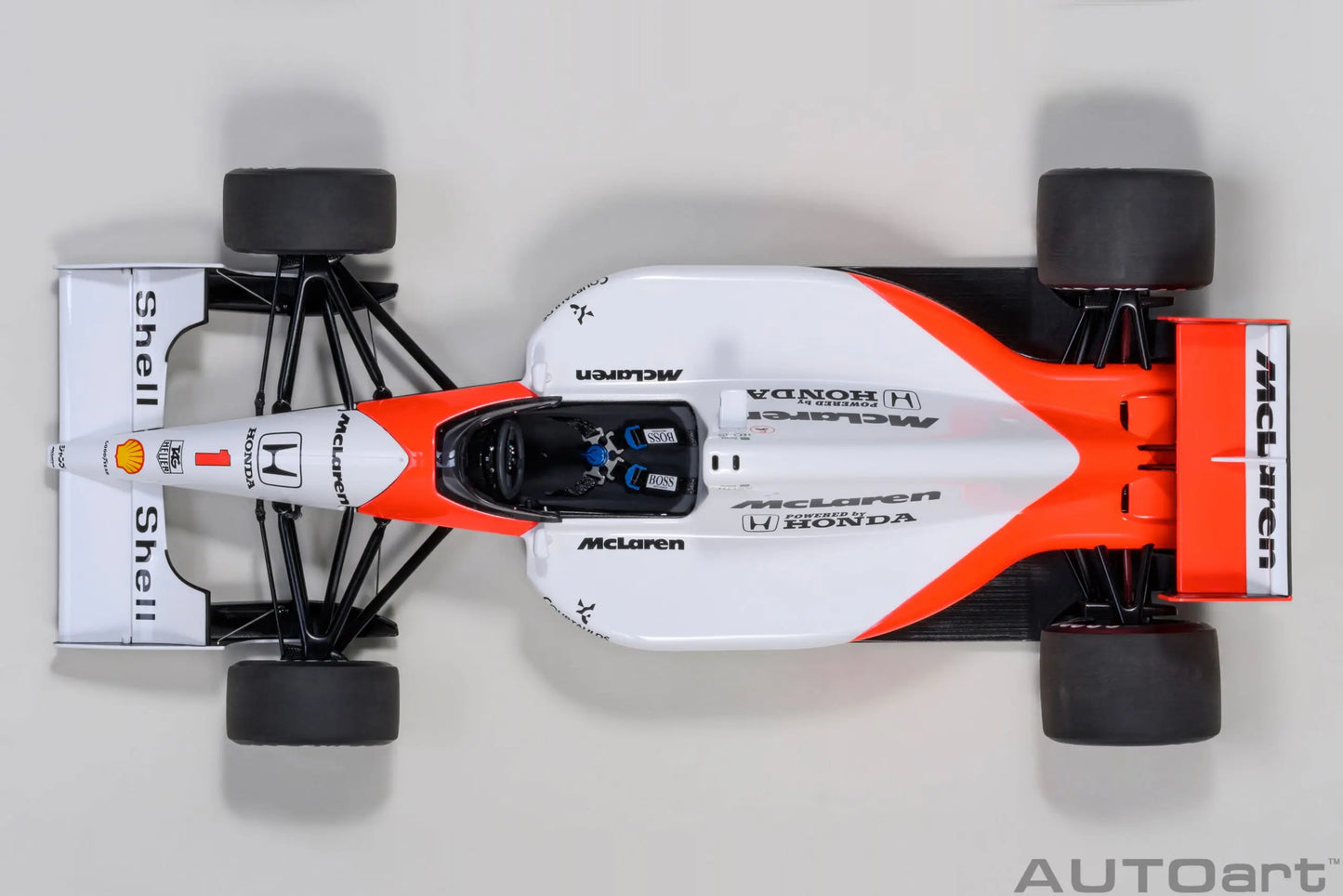 AUTOART New 1/18  Honda MP4/6 1991 #1 (with McLaren logo)  Car model  Send to a friend  Personal collection Static ornament