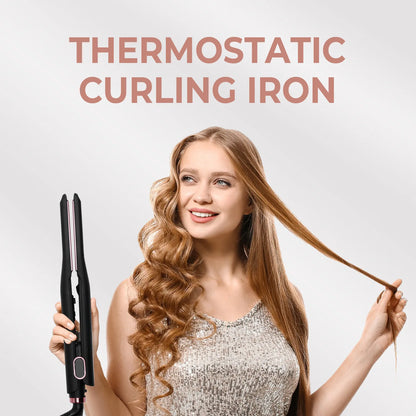 Small Flat Iron for Short Hair, Temperature Adjustable Pencil Flat Iron Fast Heat Up Beard Straightening Iron