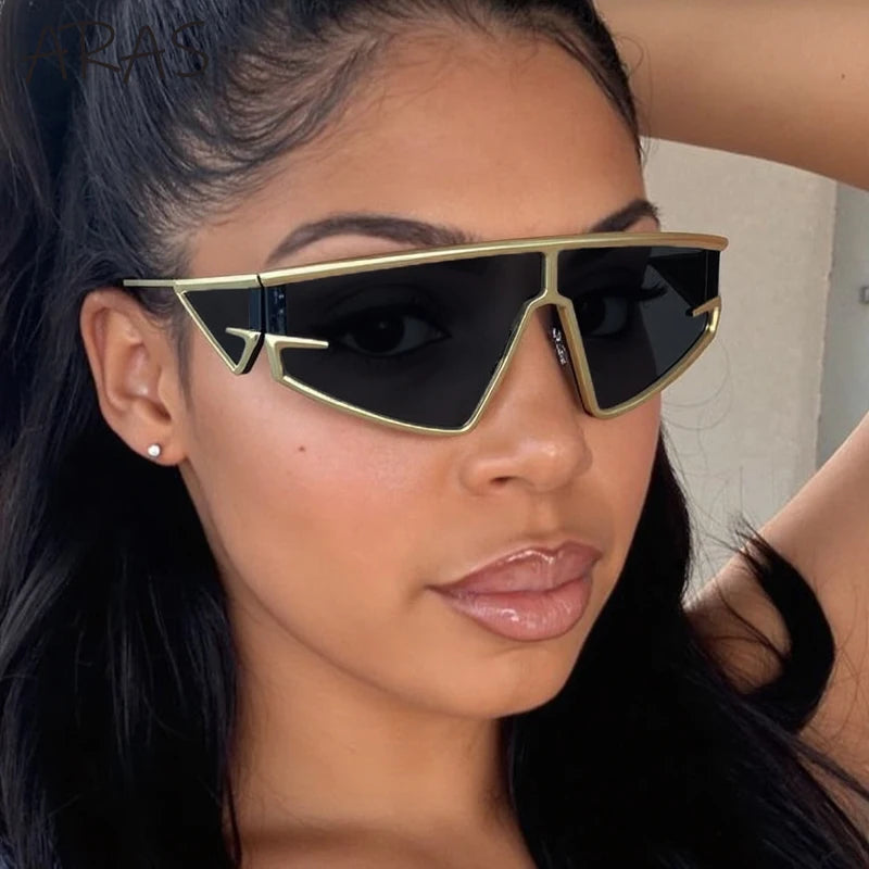Y2K Punk Shield Irregular Sunglasses Women Luxury Brand Steampunk Cycling UV400 Goggle Eyewear Trendy WindProof Sun Glasses 2026