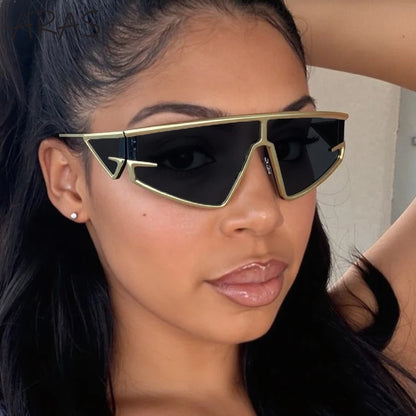 Y2K Punk Shield Irregular Sunglasses Women Luxury Brand Steampunk Cycling UV400 Goggle Eyewear Trendy WindProof Sun Glasses 2026