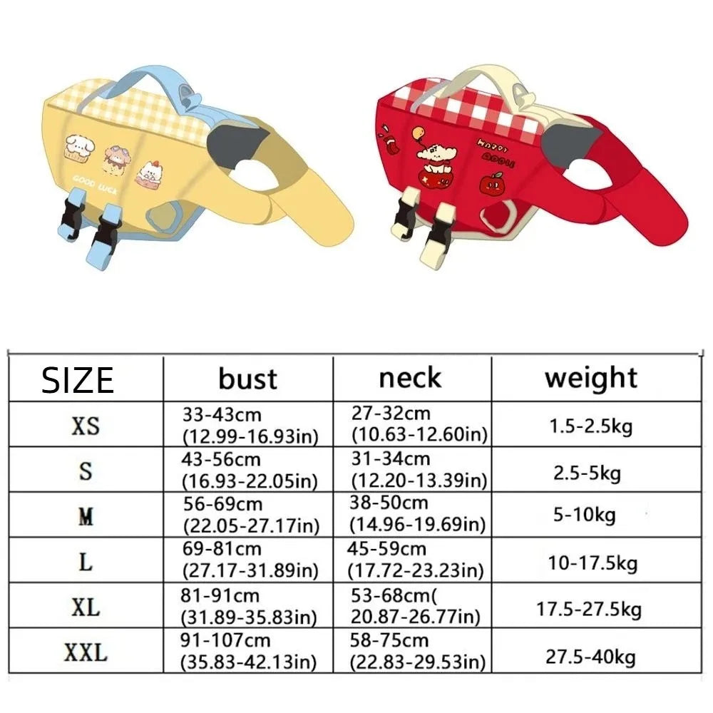 Waterproof Dog Life Jacket Breathable High Buoyancy Dog Swimming Suit Adjustable Thick Sponge Pad Dog Life Preserver Swimming