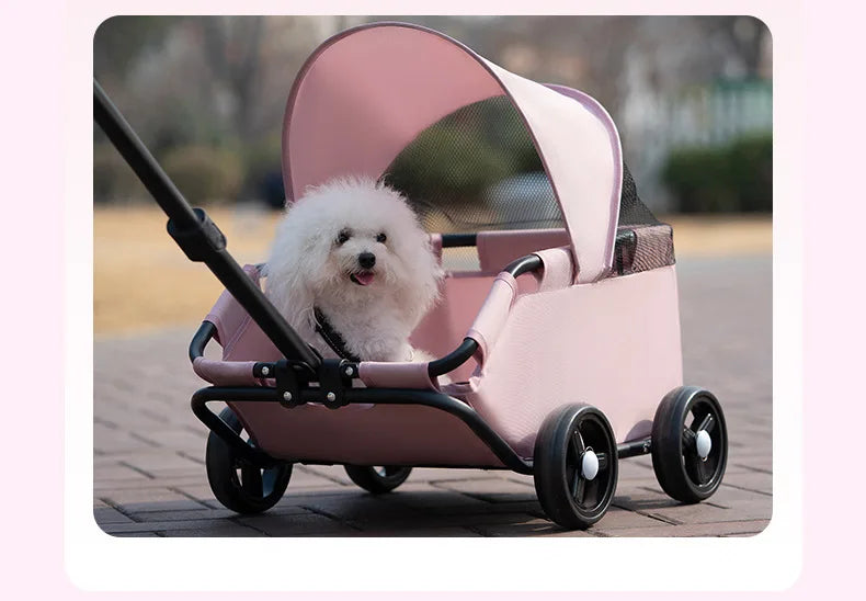 Small Pet Stroller for Dogs Cats Teddy Bears Outdoor Activities Lightweight and Foldable Car Accessories