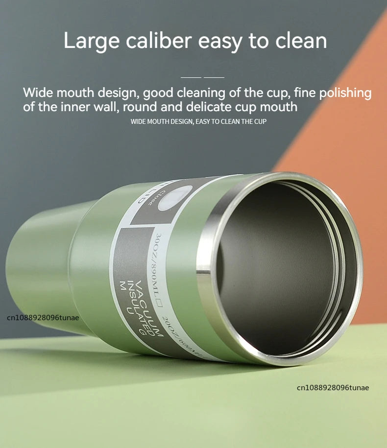 Thermal Water Bottle With Straw Outdoor Sport Coffee Cup Car Insulated Cup Tumbler Vacuum Flask Travel Thermal Mug 20oz/30oz