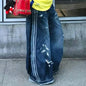Vintage Blue Women Ripped Jeans High Waist Hip Hop Straight Baggy Denim Pants Streetwear Y2K American Retro Wide Leg Trousers
