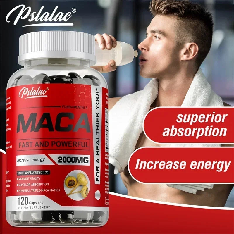 Maca Root Capsules - To Support Energy, Endurance and Performance, Builds Muscle and Strength