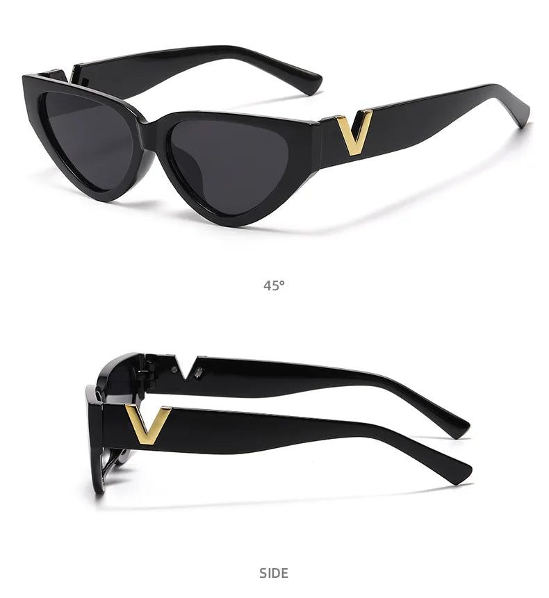 INS Cat Eye Sunglasses Women 2026 Fashion Triangle Vintage Sun Glasses Female Brand Designer Retro Glasses Shades Oculos De Sol