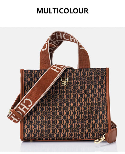 CH Fashion Monogram Print High Quality Metal Logo Casual Light Luxury Brand Designer New Women's Handbag
