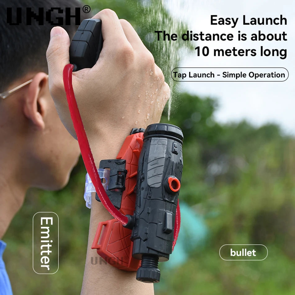 UNGH Spider Launcher Water Gun Summer Summer Beach Wrist Shooting Game Toy Plastic with Gloves For Children Water Fight Game
