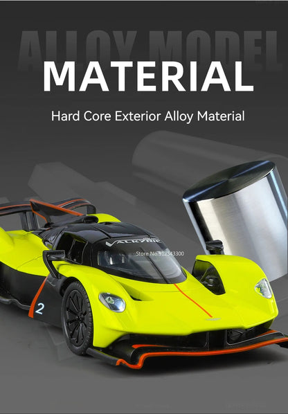 Valkyrie GT-R50 Sports 1:24 Car Model Toy Diecast Alloy Doors Opened Sound Light Supercar Collectible Ornaments Toy Gifts