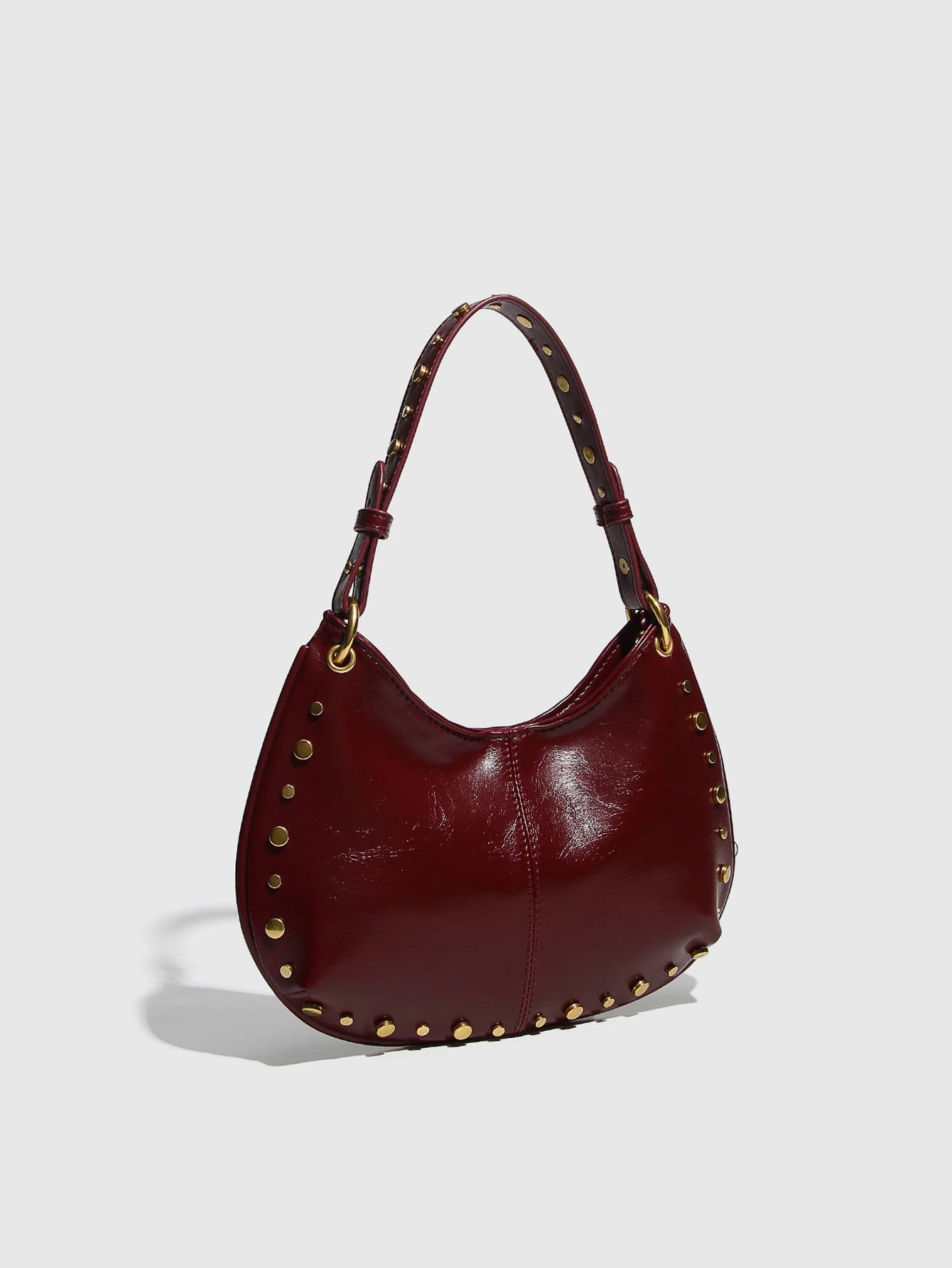 New Fashion Trendy Underarm Bag Riveted Handbag Chain Shoulder Bag Boston Crossbody Bag