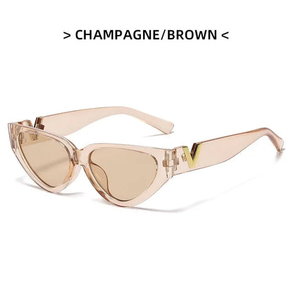 INS Cat Eye Sunglasses Women 2026 Fashion Triangle Vintage Sun Glasses Female Brand Designer Retro Glasses Shades Oculos De Sol