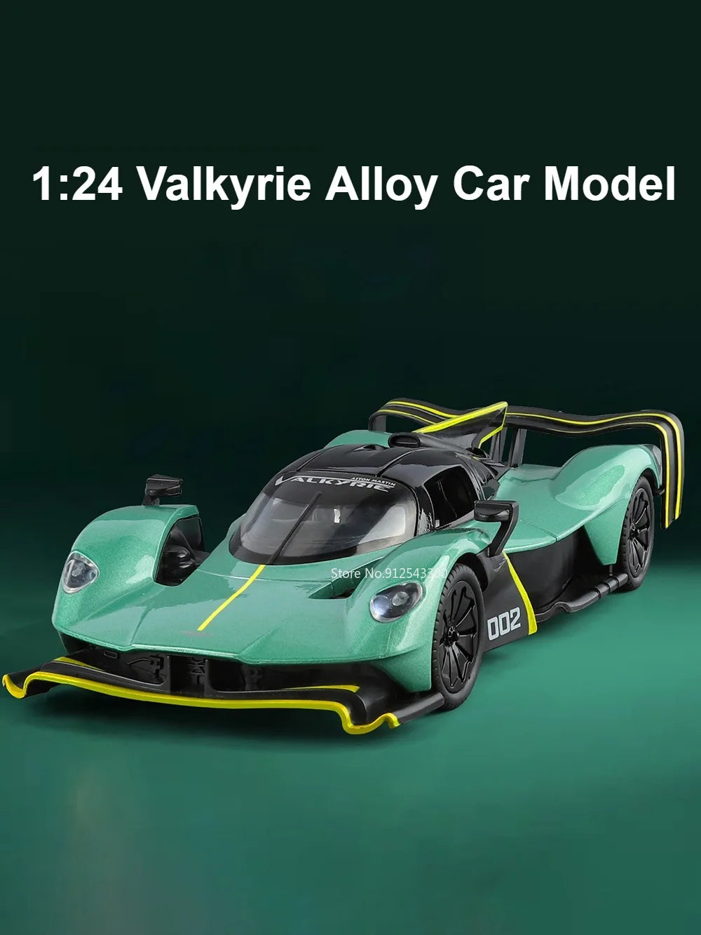 Valkyrie GT-R50 Sports 1:24 Car Model Toy Diecast Alloy Doors Opened Sound Light Supercar Collectible Ornaments Toy Gifts