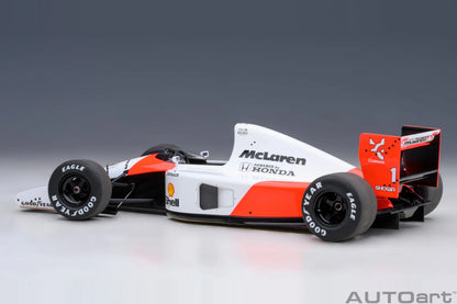 AUTOART New 1/18  Honda MP4/6 1991 #1 (with McLaren logo)  Car model  Send to a friend  Personal collection Static ornament