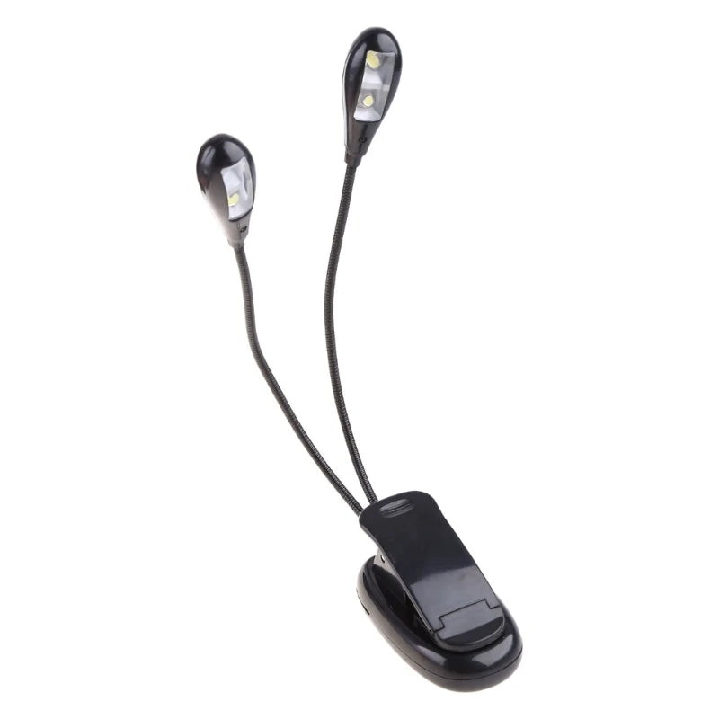 LED Reading Lamp Flexible Book Music Lamp Reading Light Student Dormitory Light with Clip Battery Power for Book Reading