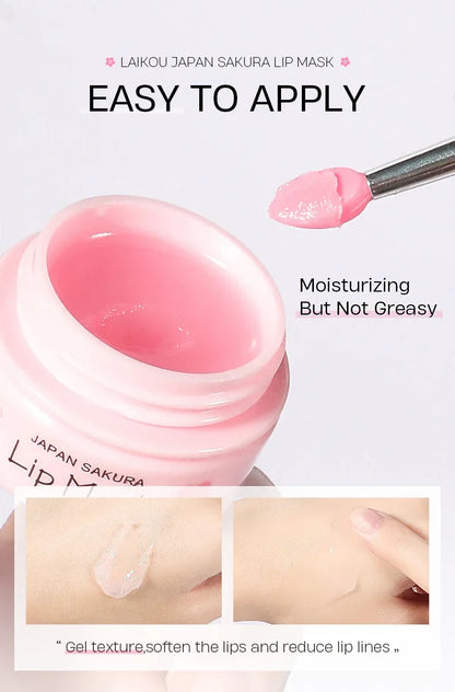 Laikou Sakura Lip Mask 8g Overnight Treatment Hydrating Moisturizing Repair Dry Chapped Lips Nourishing Care Peel Off
