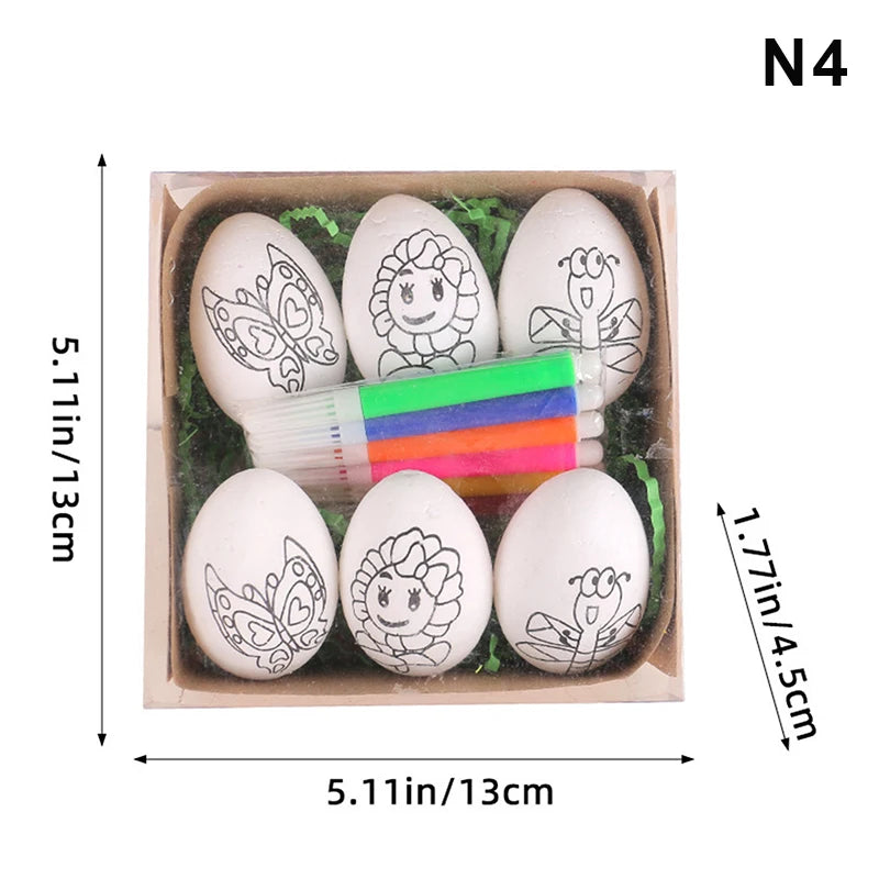 Cartoon Bunny Easter DIY Hand-Painted Eggs Kit - Children's Handmade Painting Gift Easter Decorative Artwork for Kids