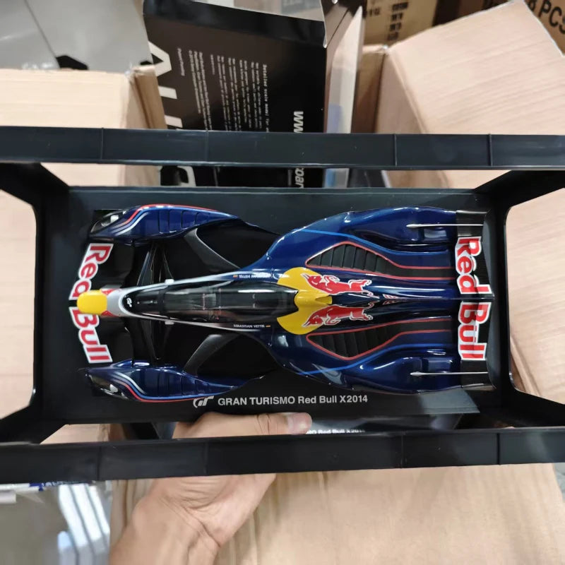 Diecast 1/18 Scale Gean Turismo Red Bull X2014 Alloy Car Model Toys for Boys Supercar