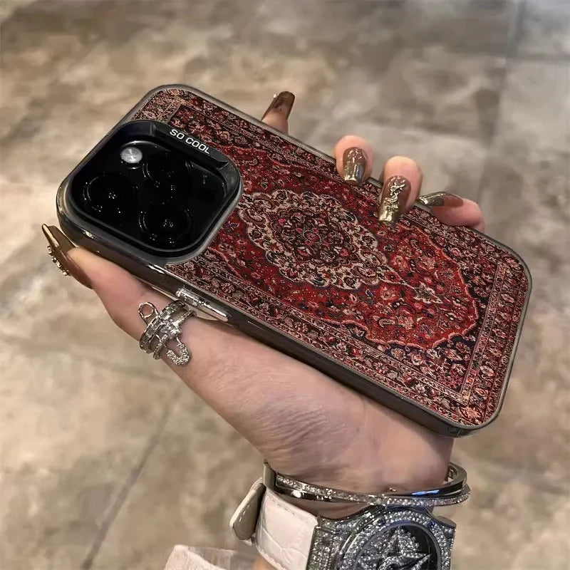 Phone Case For iPhone 17 16 15 13 11 12 14 Pro Max X XS XR se 2022 7 8 16 Plus Nordic Retro American Ethnic Patterns Back Cover