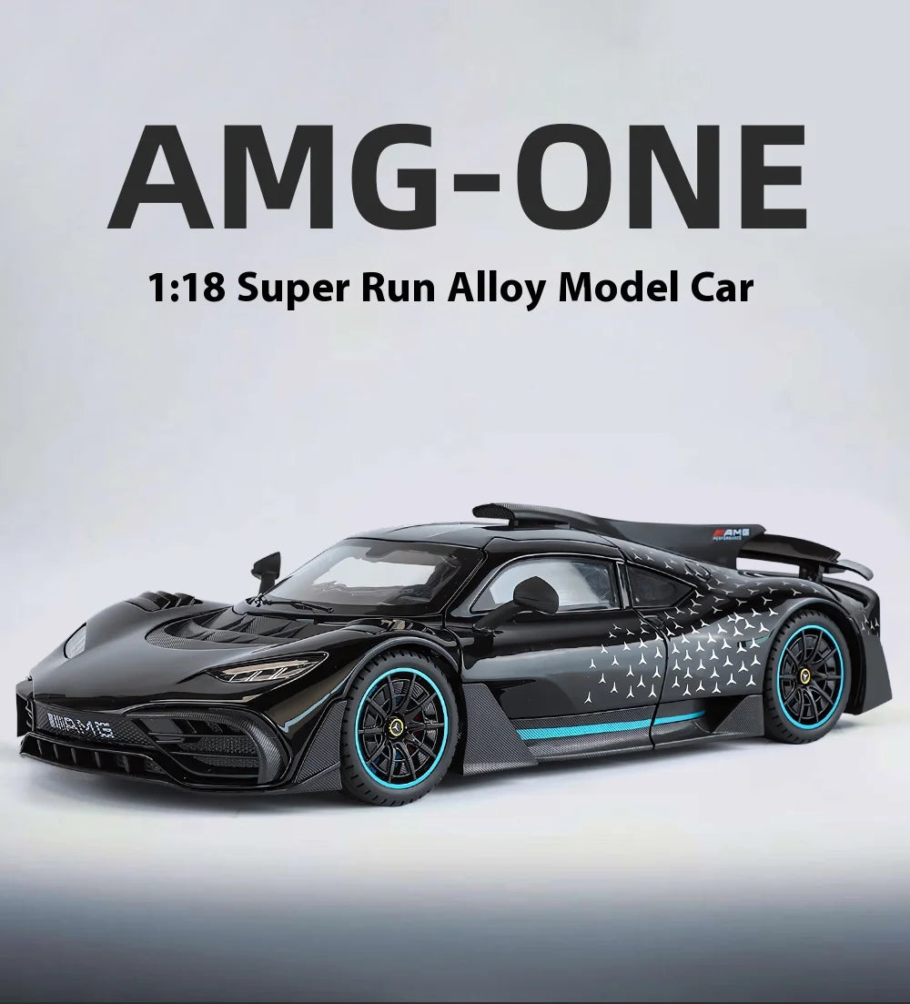 Large 1/18 alloy die-cast AMG-ONE sports car model simulation sound and light adult collection gift