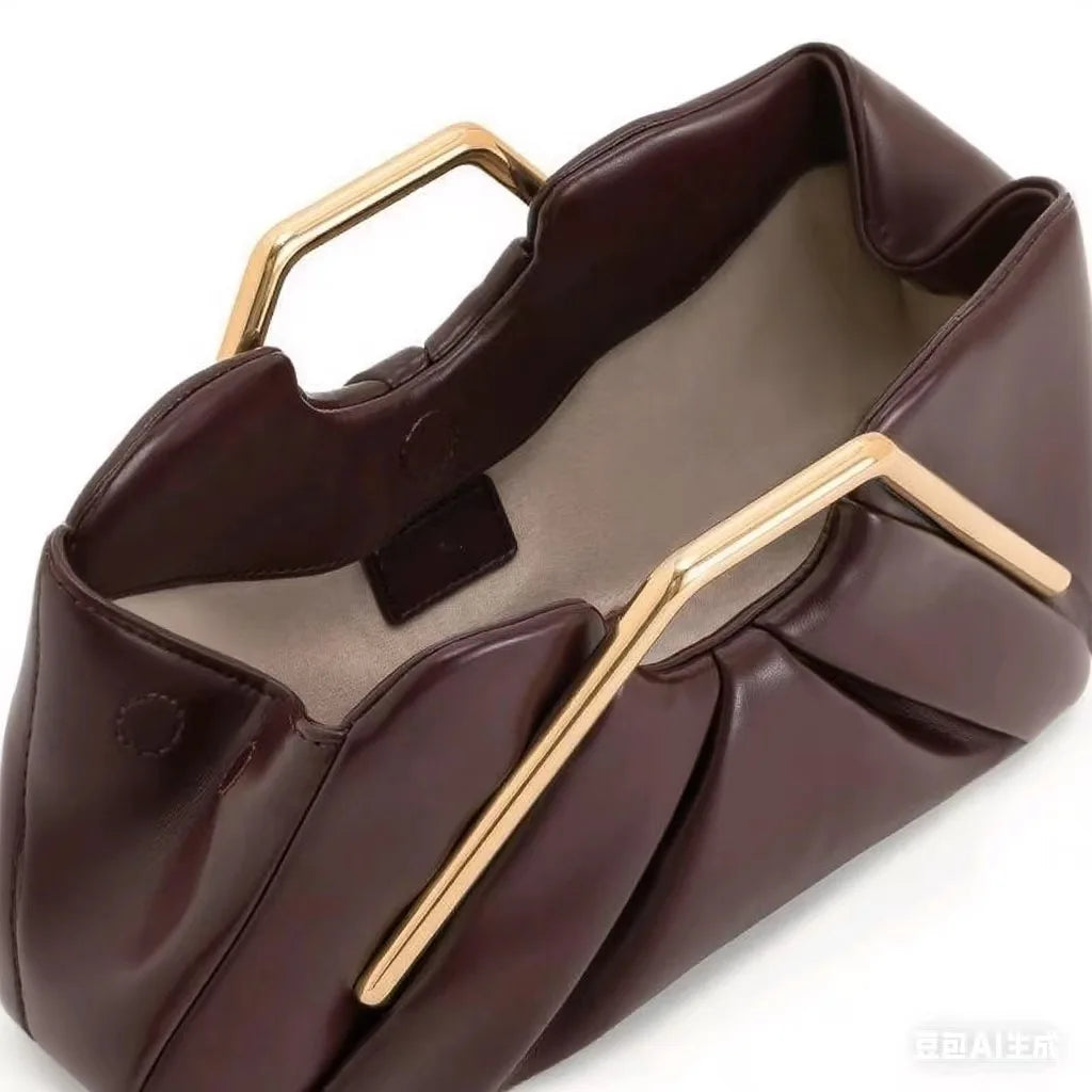 Luxury Soft Brown Cloud Bag for Women Leather Hobos Retro Cloud Crossbody Bag Phone Bag Designer Clutch Clip Bag Female Bolsa