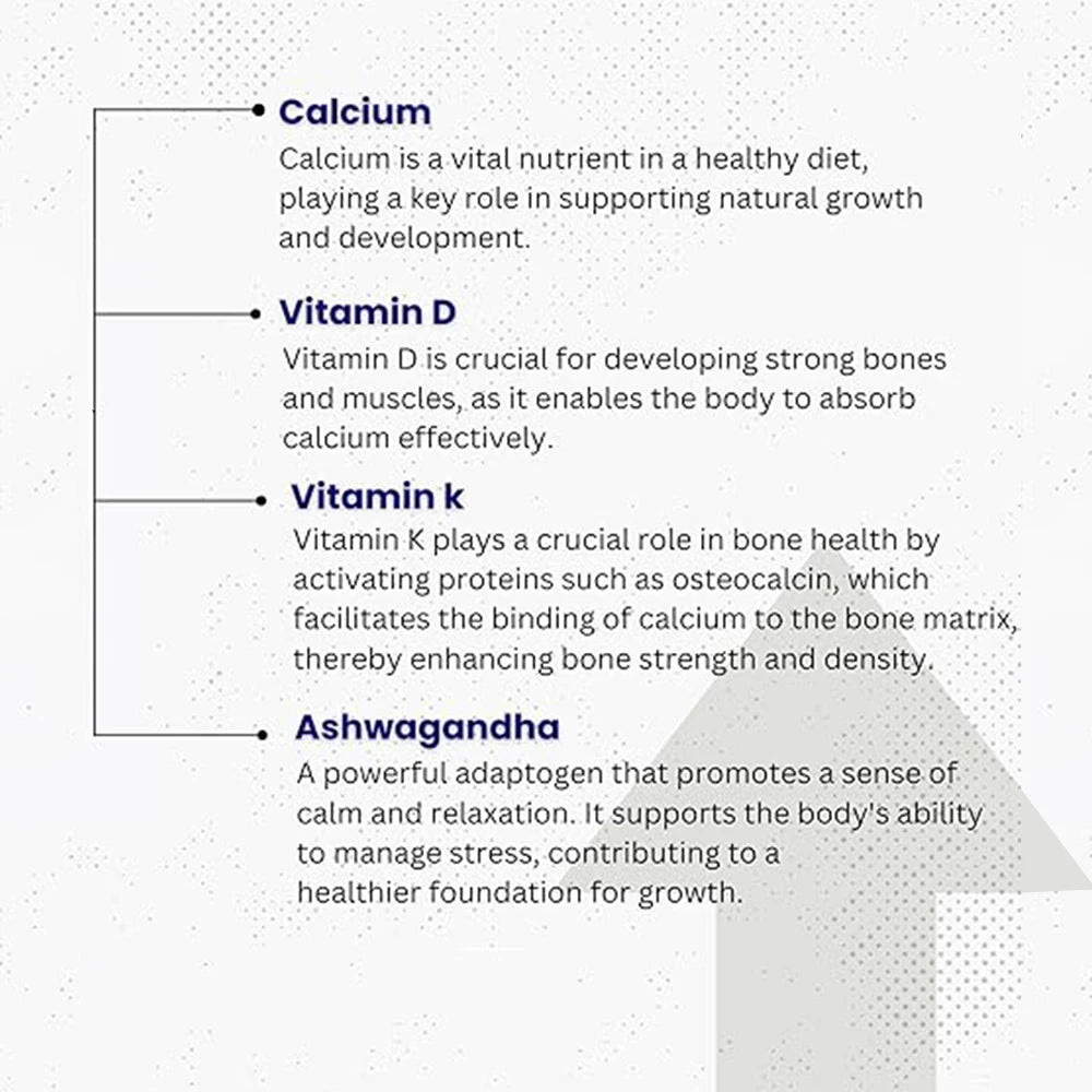 Heightener - Natural Height Growth 60 Capsules Supplement for Kids, Teens and Adults to Increase Bone Strength and Grow Taller, Height Pills