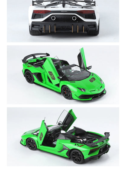 Large 1/18 Aventador SVJ Supercar Model Simulation Interior Details Adult Collection Ornaments