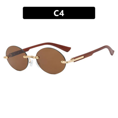 New Frameless Oval Sunglasses, High-end Light Luxury Women's Fashionable Summer Beach Vacation Sunglasses