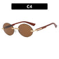 New Frameless Oval Sunglasses, High-end Light Luxury Women's Fashionable Summer Beach Vacation Sunglasses