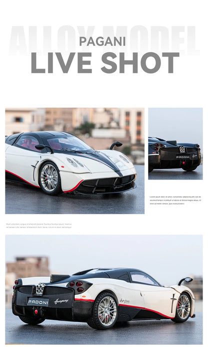 Pagani Huayra Dinastia 1:18 Alloy Racing Car Model Diecasts Metal Sports Car Vehicles Model Simulation Sound Light Kids Toy Gift