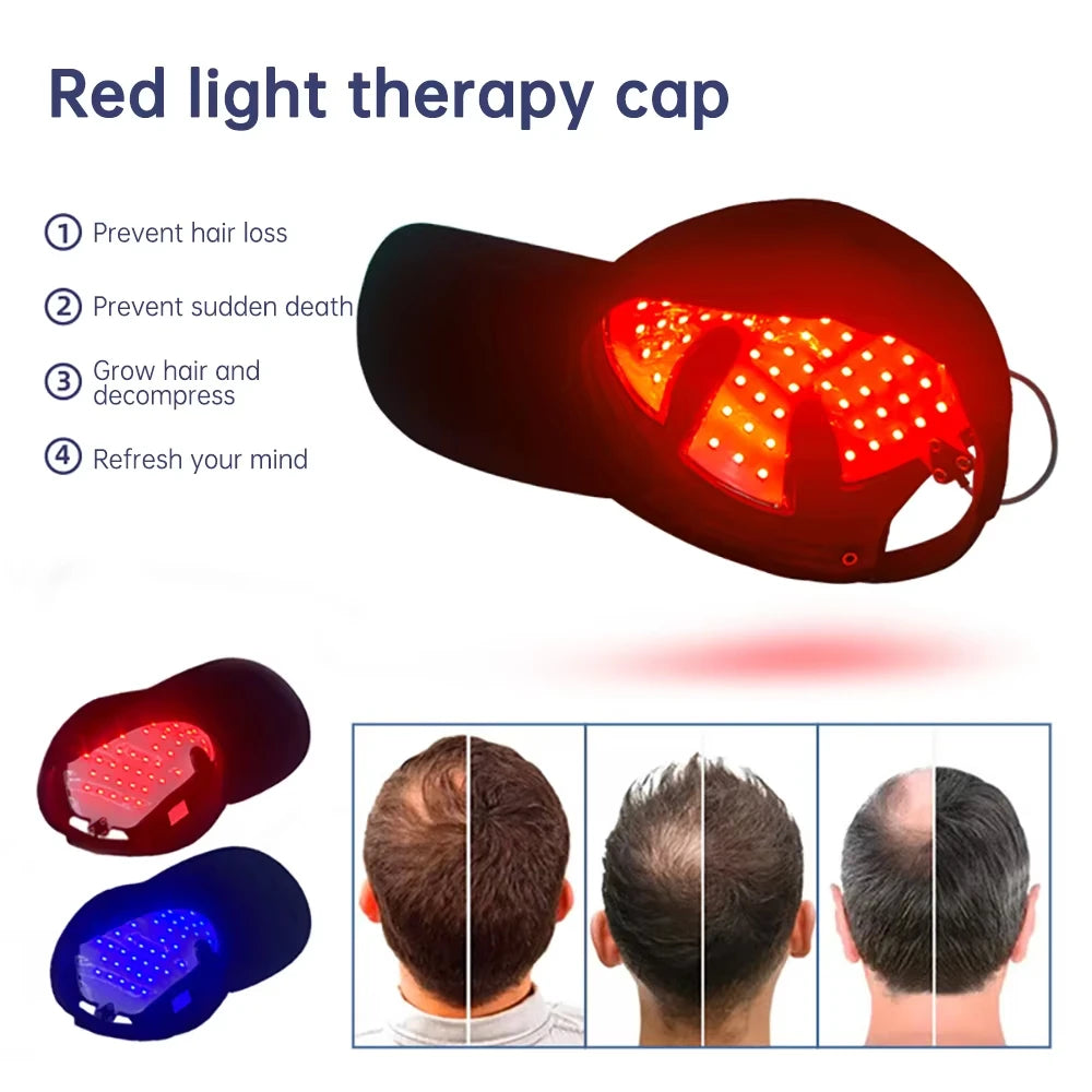 LED Red Light Therapy Cap Hair Growth Helmet Diode Laser Hat Light Therapy Cap for Hair Regrowth and Hair Loss Treatment