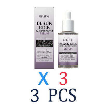 eelhoe Black Rice Exfoliating Serum Gentle Daily Facial Peel with Lactobionic Acid Squalane Hydrating Brightening Essence Glowing Skin