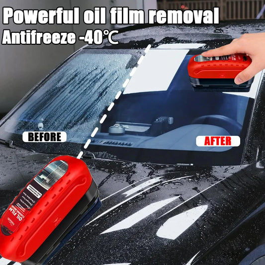 F1204 Car Windshield Oil Film Remover, Windshield Refurbisher, Stain Remover And Cleaning Brush