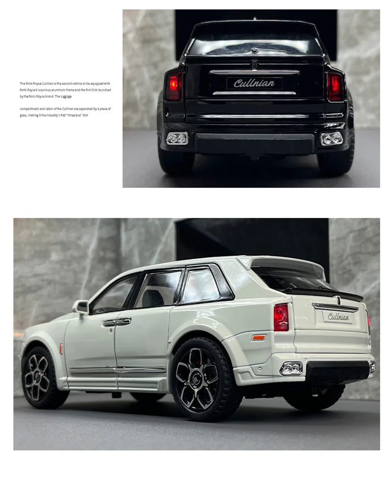 Rolls Royce 1:20 SUV Cullinan Alloy Luxy Car Model Diecast Metal Vehicles Car Model Simulation Sound and Light Gift
