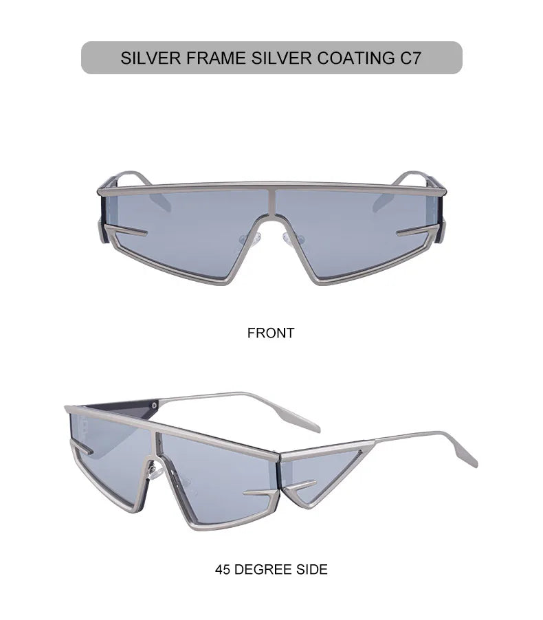 Y2K Punk Shield Irregular Sunglasses Women Luxury Brand Steampunk Cycling UV400 Goggle Eyewear Trendy WindProof Sun Glasses 2026