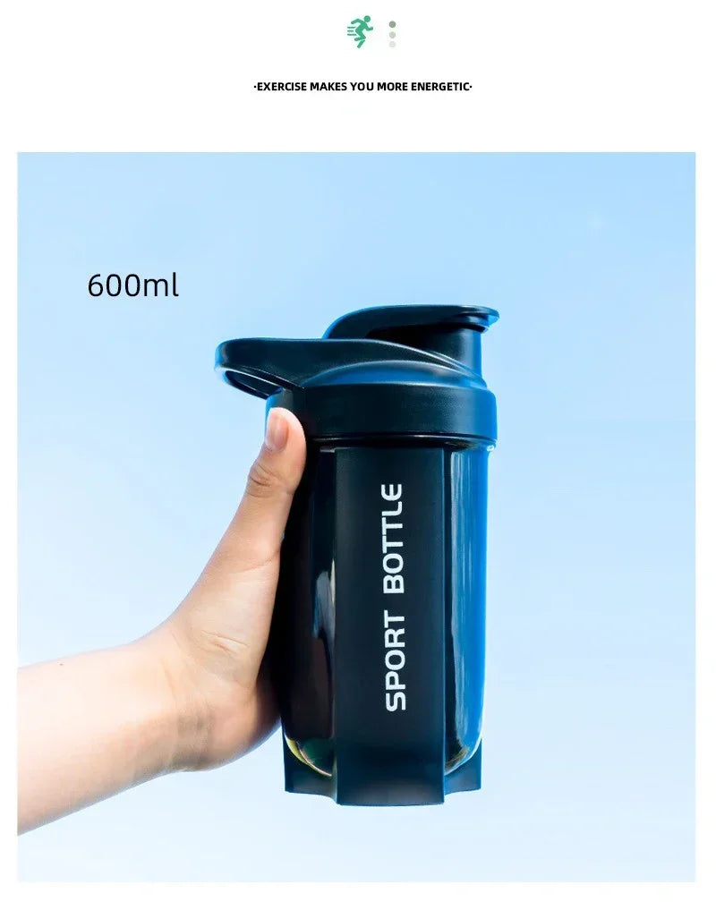 Portable Protein Powder Shaker Bottle Leak Proof Water Bottle For Gym Outdoor Fitness Training Sport Mixing Cup With Scale
