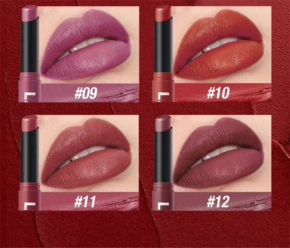 Matte Lipstick Non-Stick Cup Long-Lasting Velvet Finish Lipstick Pen  Smooth Matte Lip Color Waterproof Non-Fading -12 Colors
