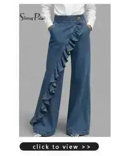 SHENGPALAE European And American Style Single-sided Multi Button Straight Leg Jeans For Women 2026 New