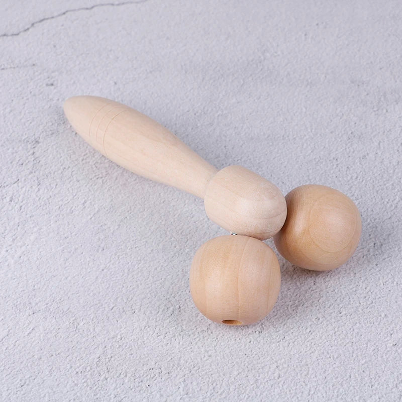 Wooden Eye Face Roller Health Care Massager Primary Wood Color Relaxing Neck Chin Slimming Face-lift Massage Tool