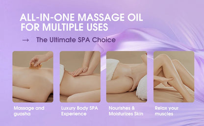 Lavender & Peppermint Infused Massage Body Oil - Warming & Moisturizing Formula for Men & Women, 10.2 Fl.Oz