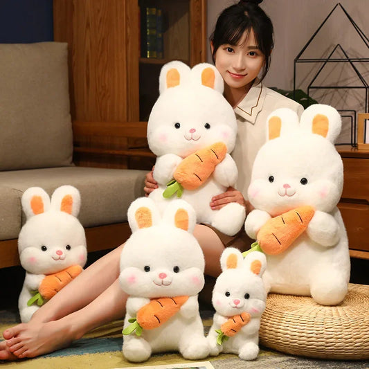 Easter cute Carrot Rabbit Plush Toys Adorable Bunny Dolls Stuffed Pillow Soft Animal Cushion Girls Kids Birthday Christmas Gifts