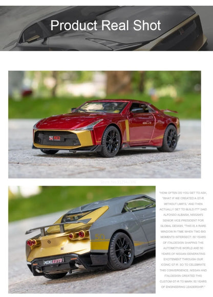 Valkyrie GT-R50 Sports 1:24 Car Model Toy Diecast Alloy Doors Opened Sound Light Supercar Collectible Ornaments Toy Gifts
