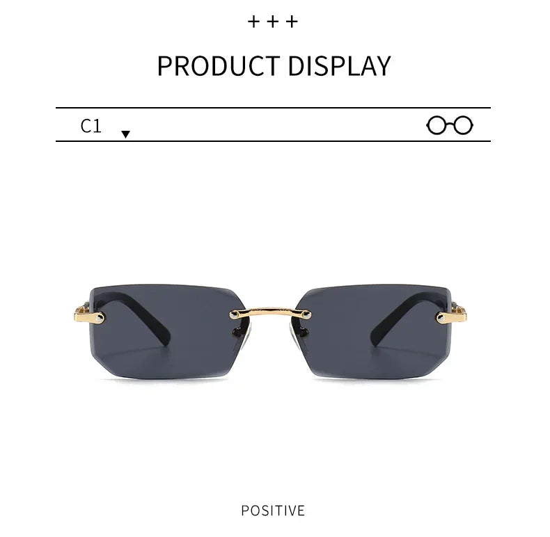 Fashion Punk Square Sunglasses Women Luxury Brand Small Frame Sun Glasses Female Rectangle Metal Mirror Oculos De Sol