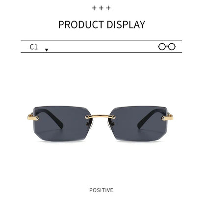 Fashion Punk Square Sunglasses Women Luxury Brand Small Frame Sun Glasses Female Rectangle Metal Mirror Oculos De Sol
