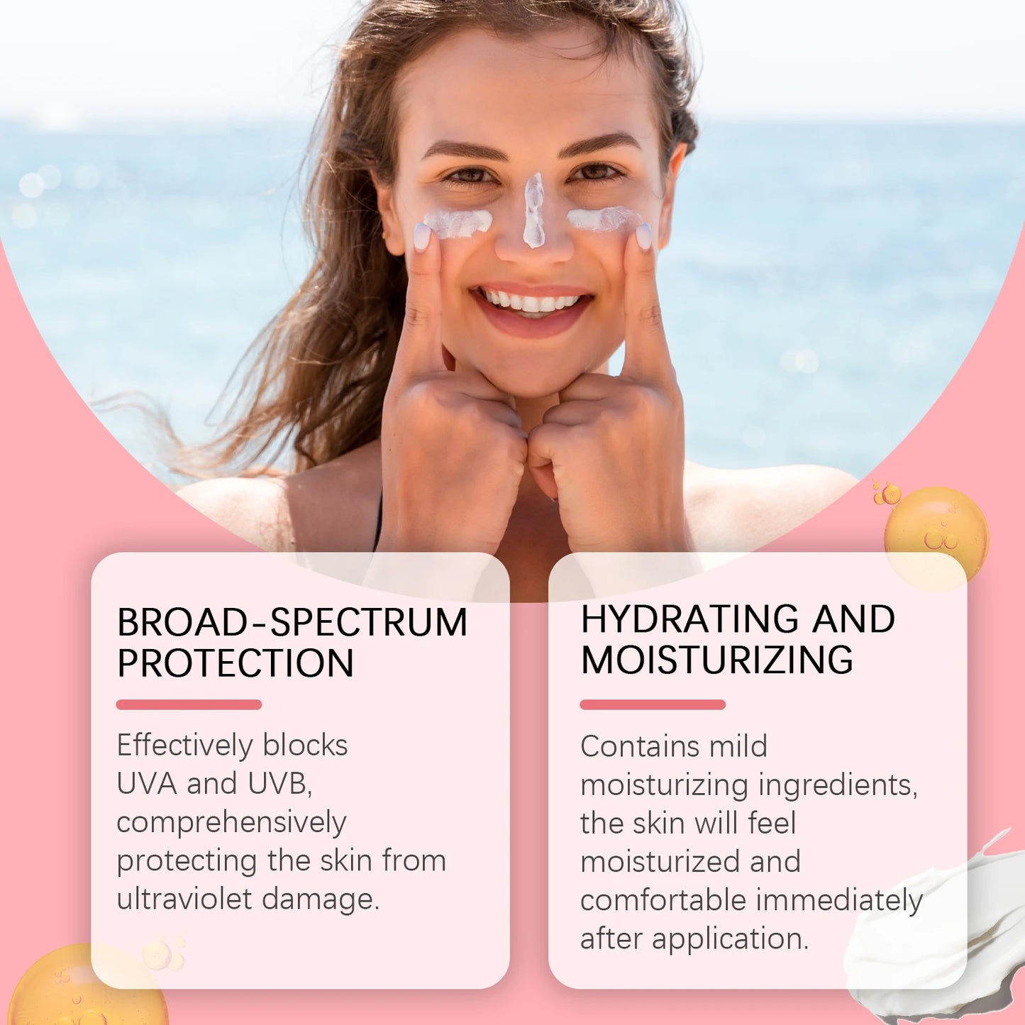 Spf 50+ Sunscreen Stick Hydrating Oil Free Anti Sun UV Protection Natural Sunblock Isolation Cream Mild Face Body Moisturizer
