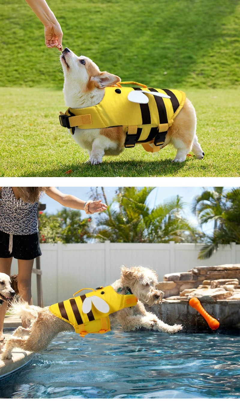 Dog Life Jacket for Swimming Boating Pet Safety Floatation Vest Life Preserver with Rescue Handle For Cats Small Medium Dogs