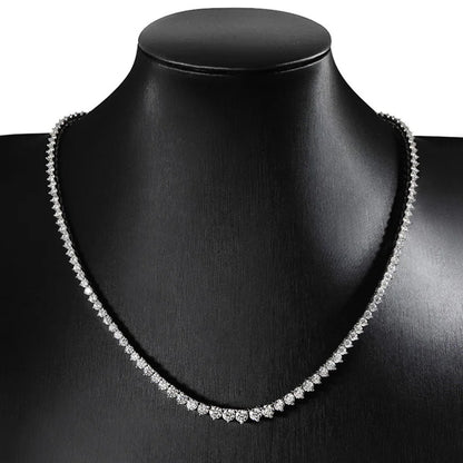 Smyoue 3 Claws Gradient Moissanite Tennis Necklace for Women Sparkling Full Diamond Luxury Jewelry Sterling Silver 925 Chain
