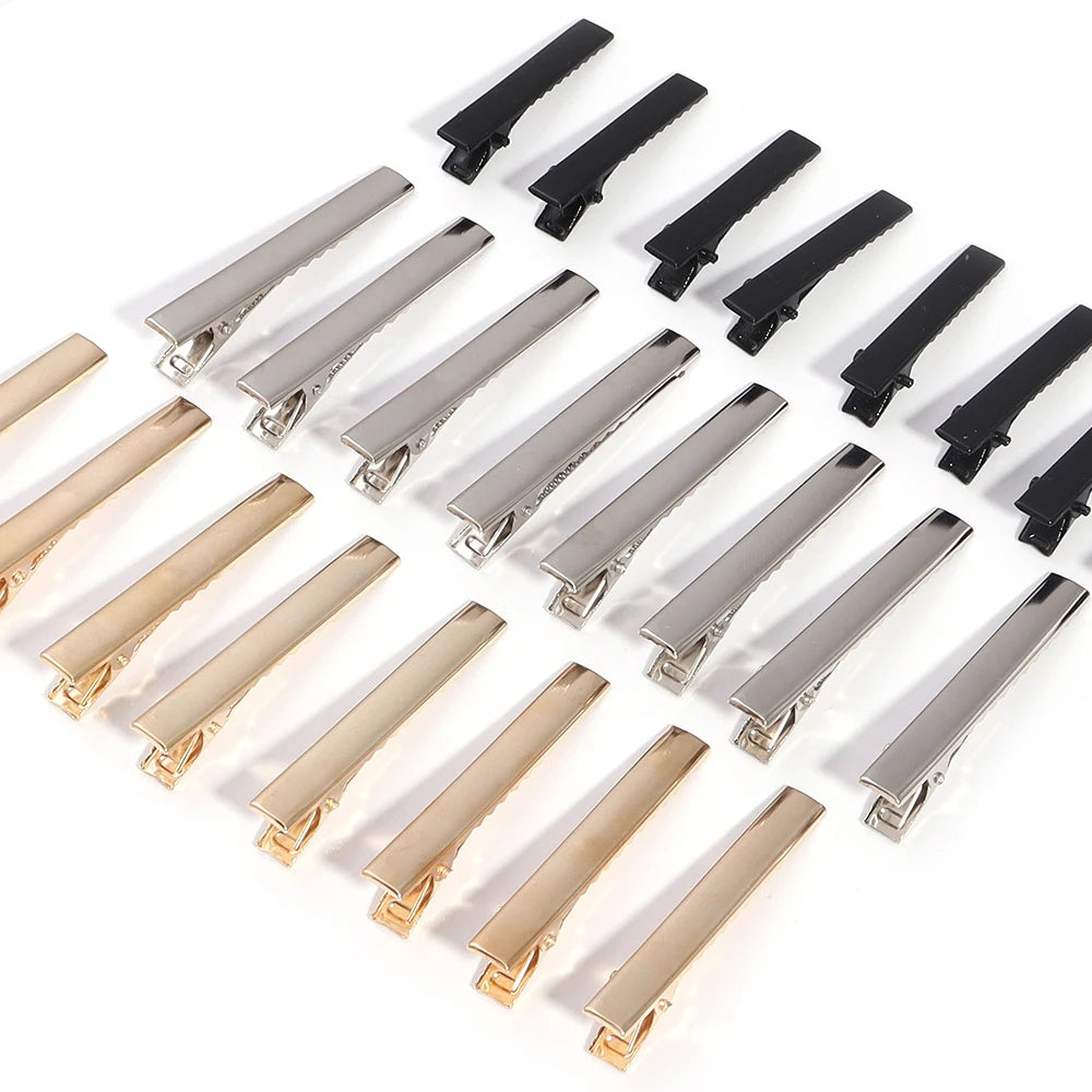 20-50PCS Hair Alligator Clips Metal Single Prong Duck Bill Hair Clips Flat Top with Teeth Curl Clips for Hair Accessories DIY