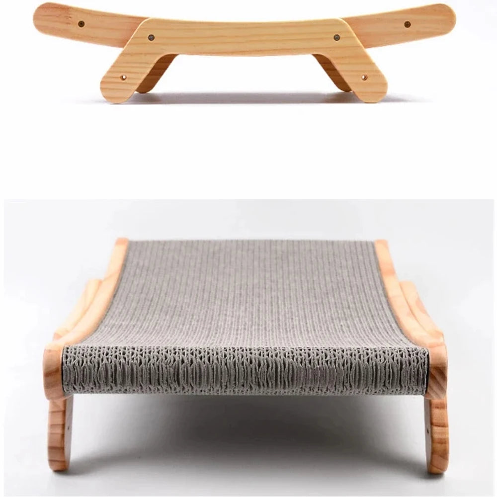 Detachable 3 in 1 wooden frame cat scratching board wear-resistant integrated vertical multi-model cat bed cat claw grinding toy